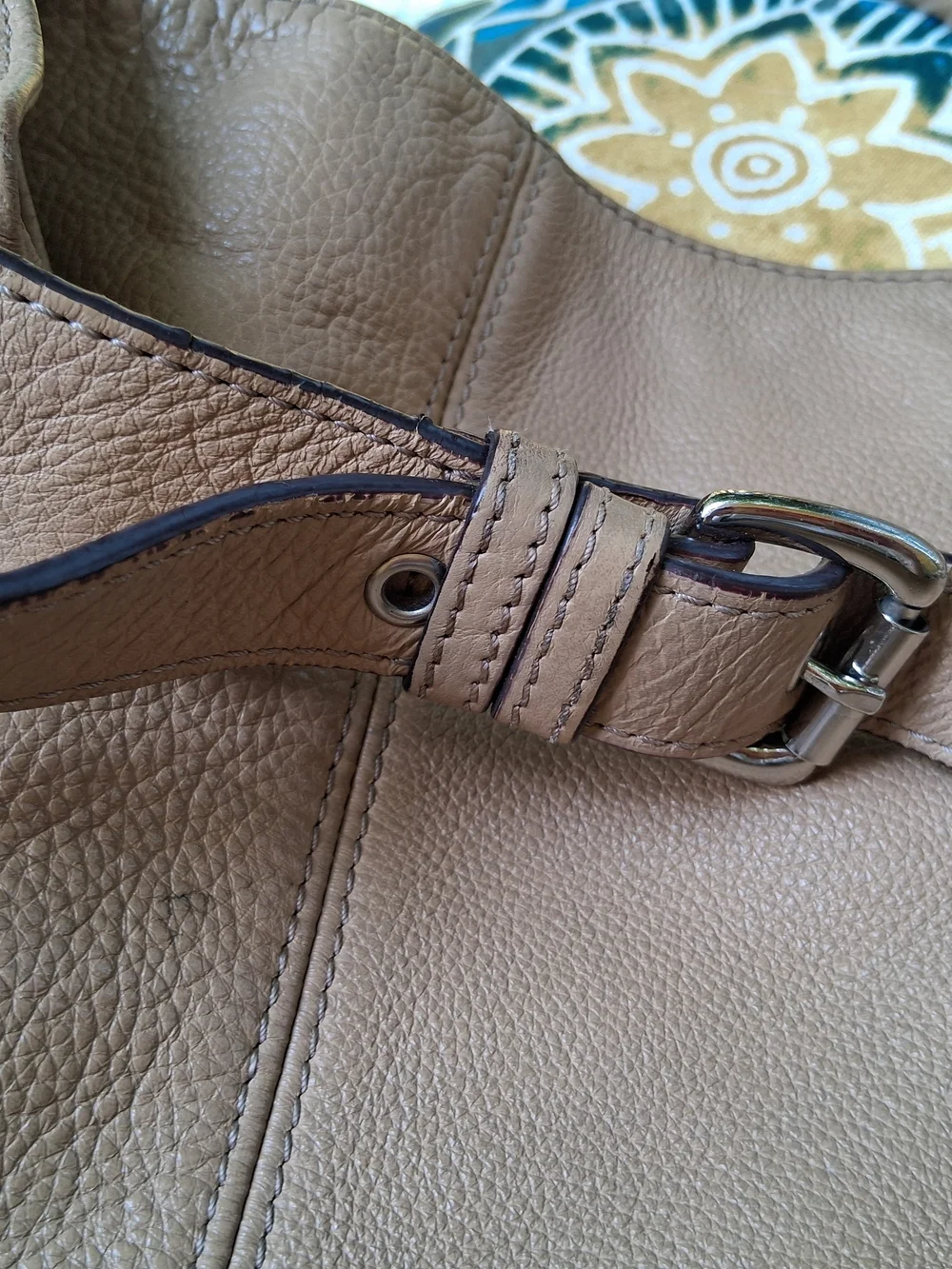 Vintage Tiganello Pebble Leather Shoulder Bag Tan